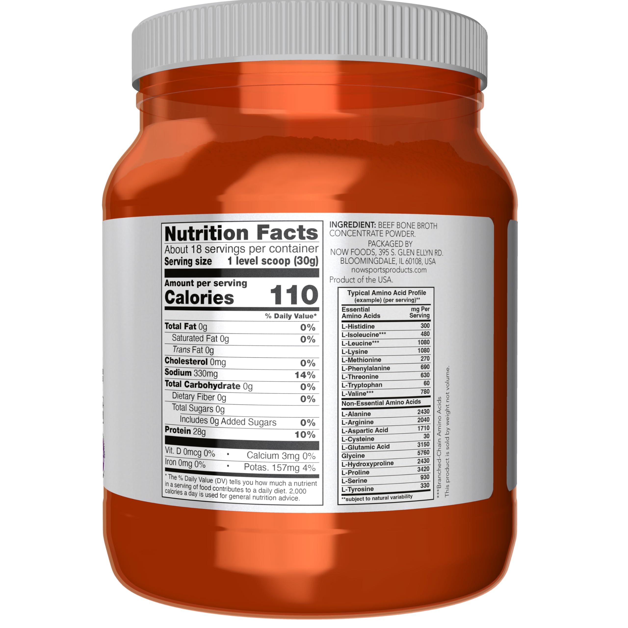 Buy now NOW Foods Sports Nutrition, Beef Bone Broth Powder made with Premium-Quality Beef Bone Extract , 1.2-Pound at indiglob india