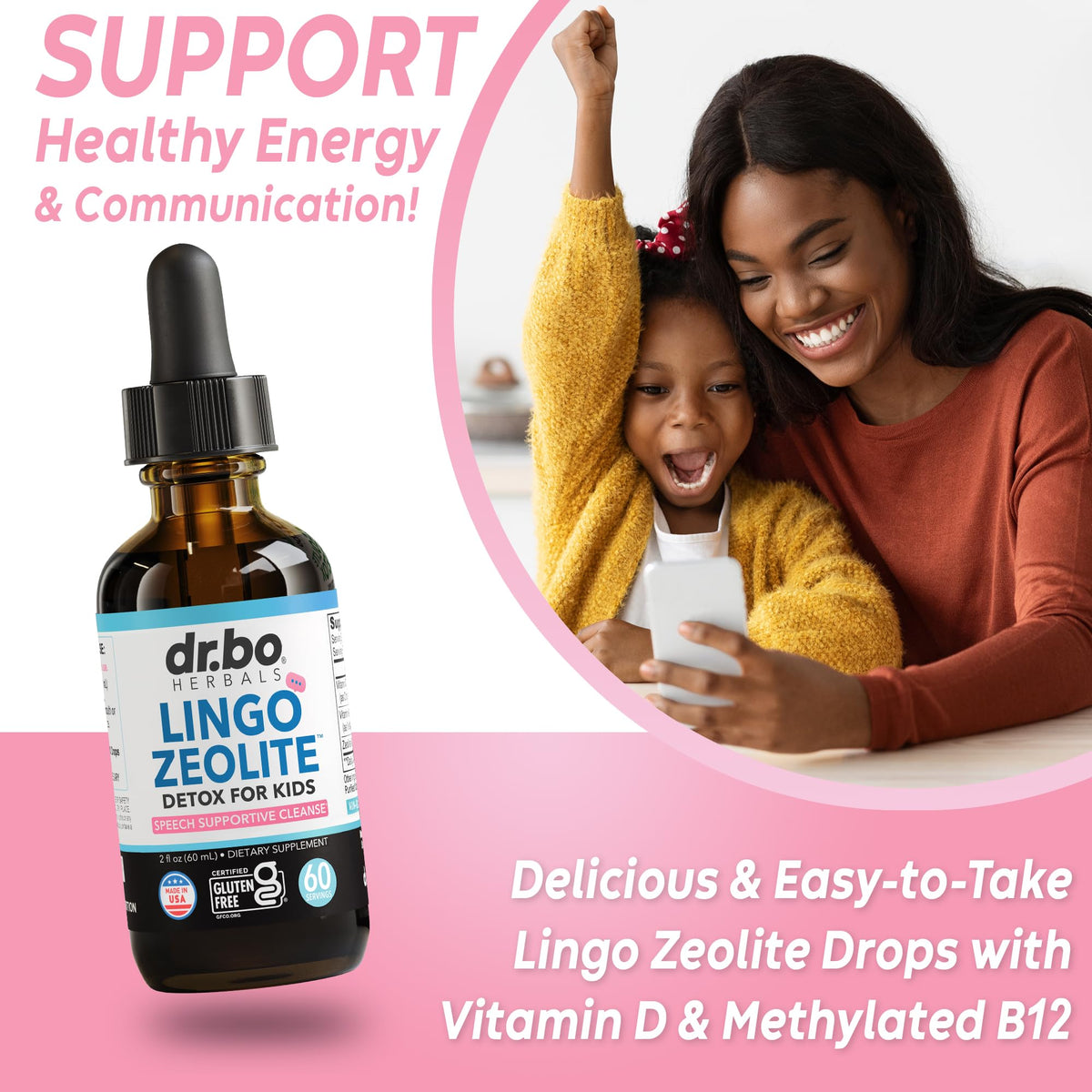 Zeolite Detox for Kids Lingo Drops - Natural Lingo Zeolite Drops for Kids Methylated B12 & D3 Advanced Clinoptilolite - Pure Extra Clinoptilolite Leap Liquid Detox Body Cleanse Supplement Ages 3+, 2oz