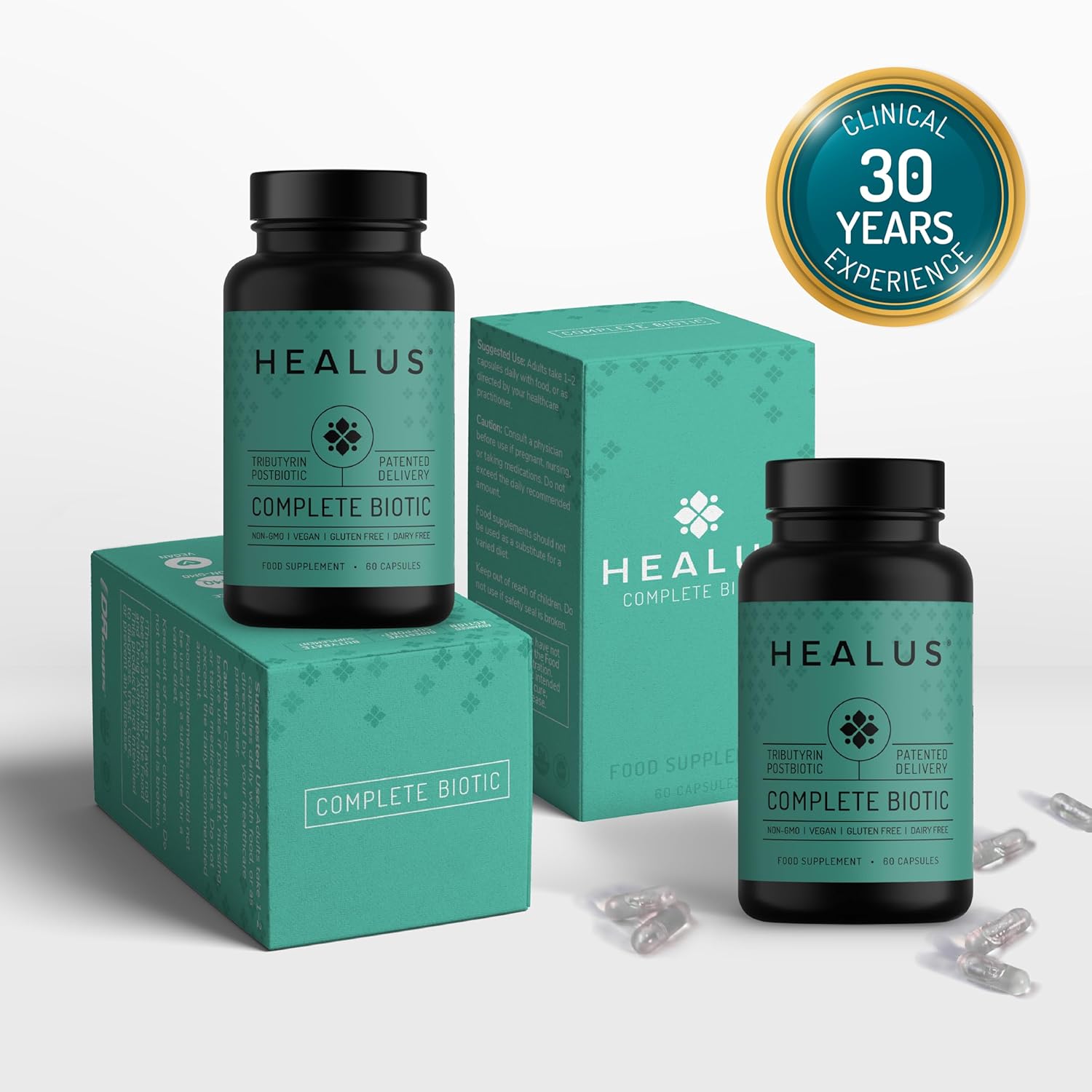Buy now Healus Complete Biotic - Postbiotic Tributyrin Supplement - Postbiotics for Gut Health - Butyrate Gut Health Supplement at indiglob india