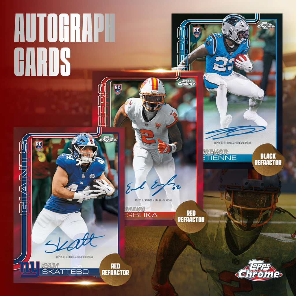 2025 Topps Chrome NFL Football - Factory Sealed - Mega Box