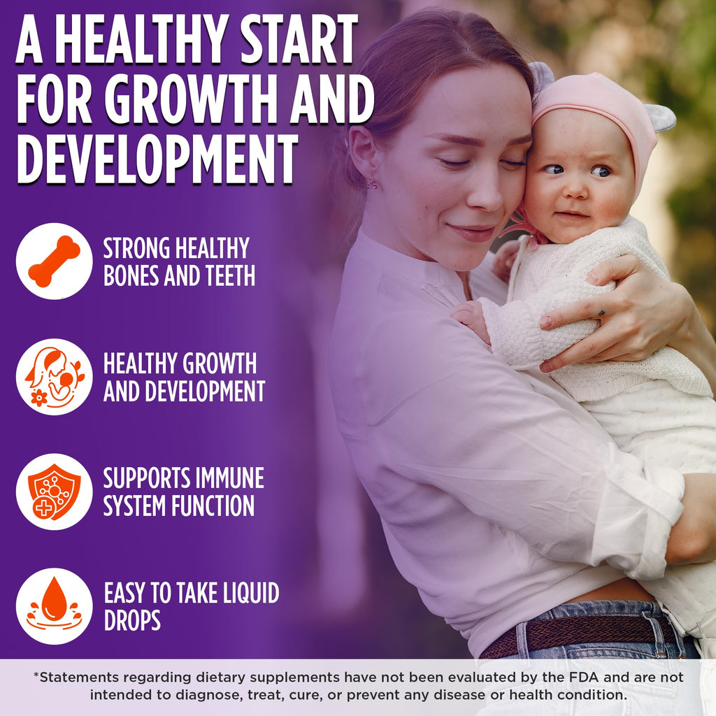 Wellements Organic Baby Vitamin D3 Liquid Drop 400IU Newborn+ 90 Day Supply | Certified Newborn+ Liquid Vitamin D3 Drops, Support Healthy Growth & Bone Development 400 IU per Drop (1 Drop Daily)