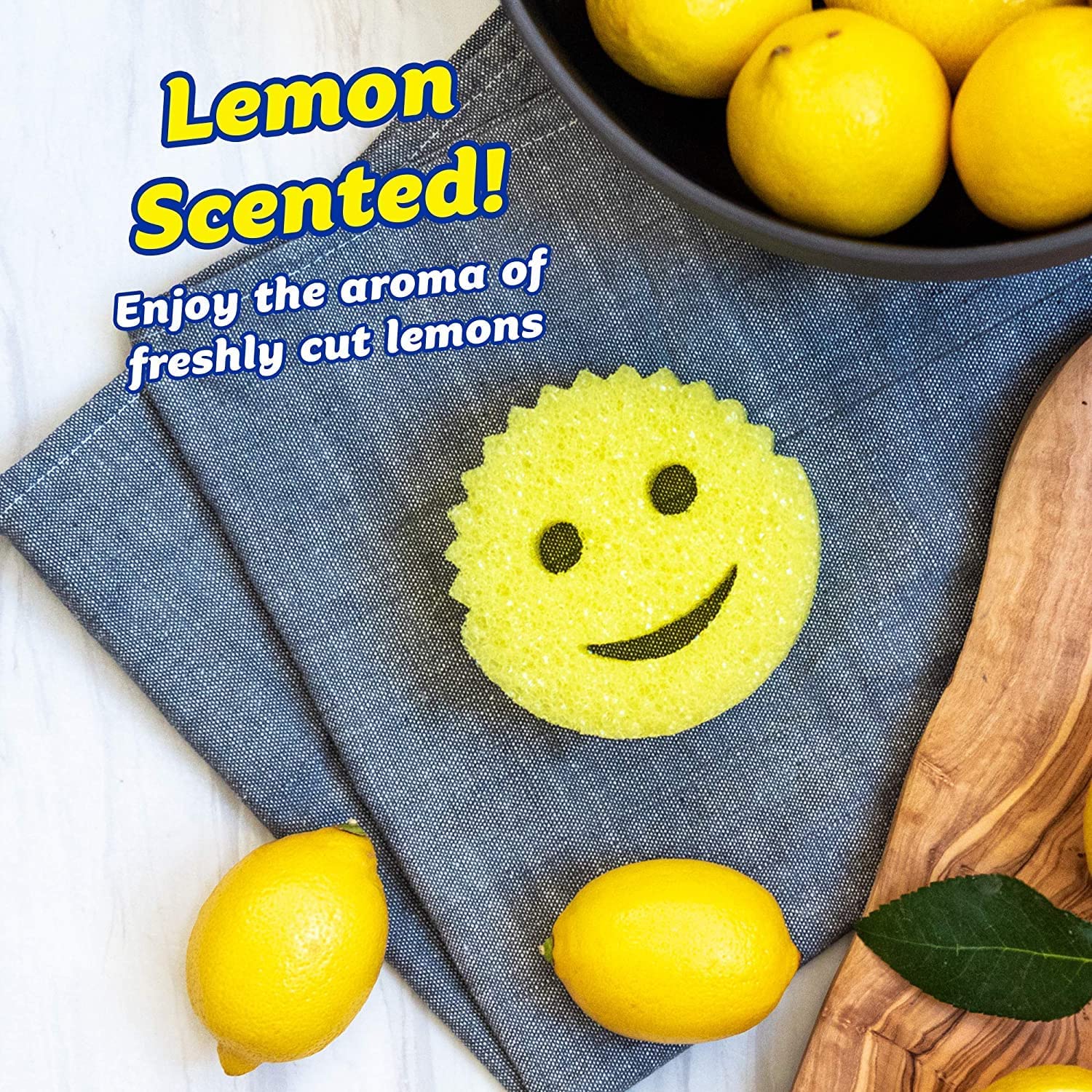Buy now Scrub Daddy Sponge - Lemon Fresh Scent - Scratch-Free Multipurpose Dish Sponge - BPA Free & Made with Polymer Foam - Stain & Odor Resistant Kitchen Sponge (1 Count) at indiglob india