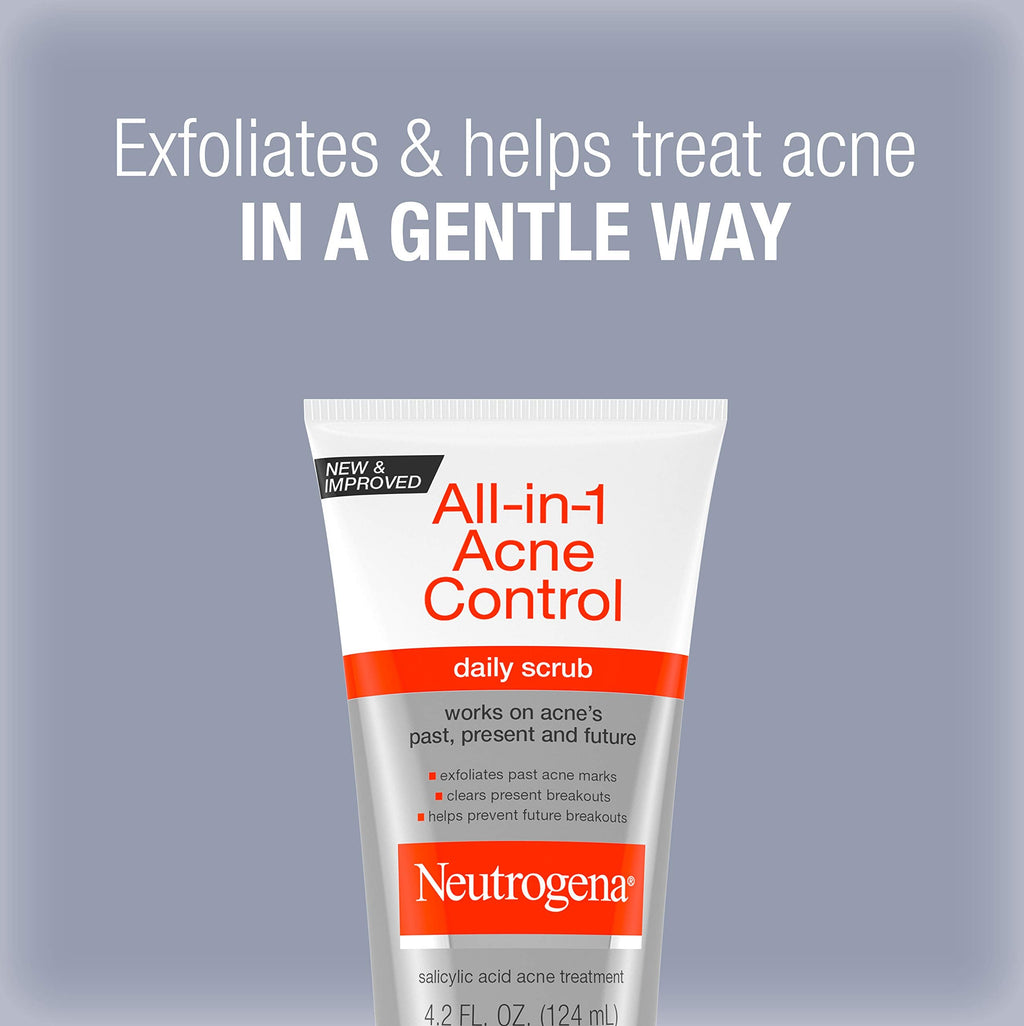 Buy now Neutrogena All-In-1 Acne Control Daily Face Scrub to Exfoliate and Treat Acne, Salicylic Acid Acne Treatment, 4.2 fl. oz at indiglob india