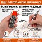 Bild 1200 Premium 0.7 Lead Refills for Mechanical Pencils (HB Mega, 0.7 mm)