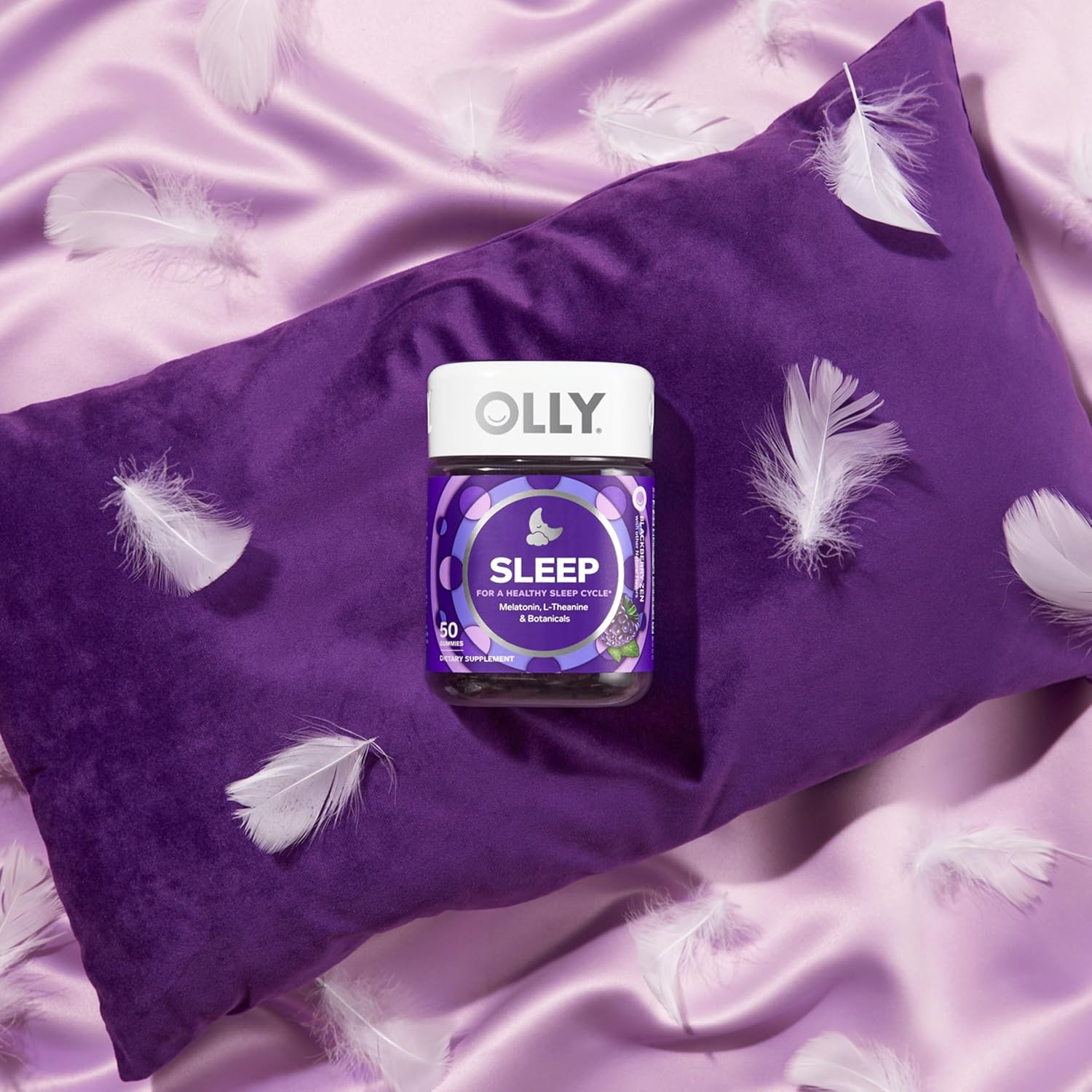 Buy now OLLY Restful Sleep Gummy Supplement with Melatonin & L-Theanine Chamomile, Blackberry Zen, 50 Gummies (25 Day Supply) Supports a Healthy Sleep Cycle* (Packaging May Vary) at indiglob india