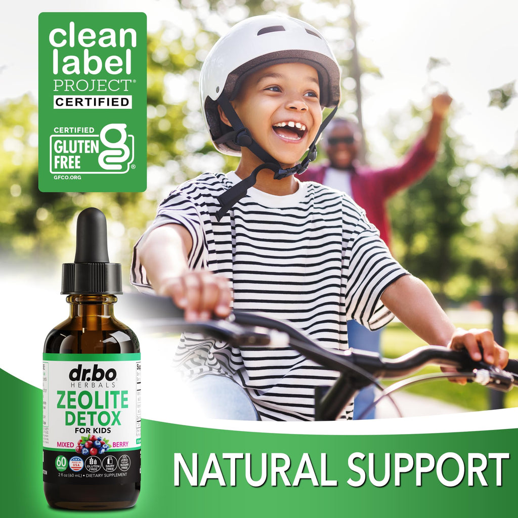 Zeolite Detox for Kids Liquid Drops - Advanced Clinoptilolite with Pure Vitamins B12 & D - Kids Gentle Body Daily Cleanse Focus & Speech Extra Clinoptilolite Zeolite Drops Detox Cleanse Supplement 2oz