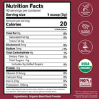 Force Factor Total Beets Organic Beet Root Powder Superfood, Non-GMO | Boost Daily Nutrition, USDA Organic, Vegan, Gluten-Free, and Beet Supplement, Unflavored, 90 Servings