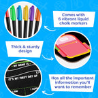 First Day of School Sign Board with Liquid Chalk Markers - 14”x11” Double-Sided & Reusable Board - My First and Last Day - Back to School Supplies - First Day of Kindergarten Preschool