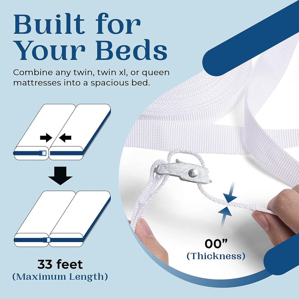 Buy now FeelAtHome Twin Bed Converter - Twin to King Mattress Joiner, 33ft Long Connecting Strap at indiglob india