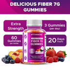 Vitamatic Prebiotic Fiber Gummies for Adults – 7g Fiber per Serving – 60 Pectin-Based Gummies Extra Strength, Zero Sugar Added – Supports Digestive Health & Regularity – Non-GMO, Vegan, Gluten-Free