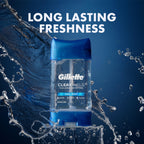 Gillette Antiperspirant and Deodorant for Men, 72hr Sweat & Odor Protection, Long Lasting Freshness, Anti-White Mark Technology, Clear Gel, Cool Wave Scent, 0.5 oz