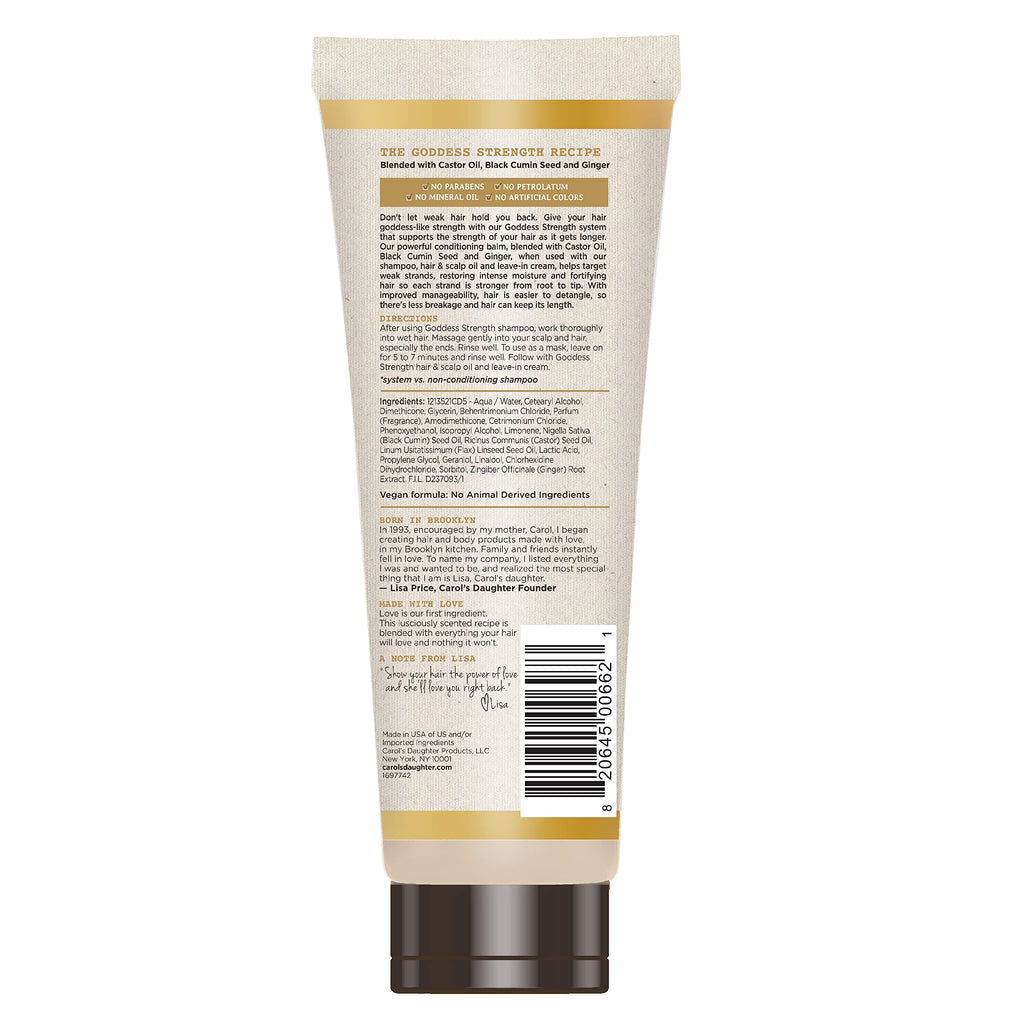 Carol's Daughter Goddess Strength Fortifying Conditioner For Wavy, Coily and Curly Hair, Sulfate Free Conditioner with Castor Oil for Weak Hair, 11 Fl Oz