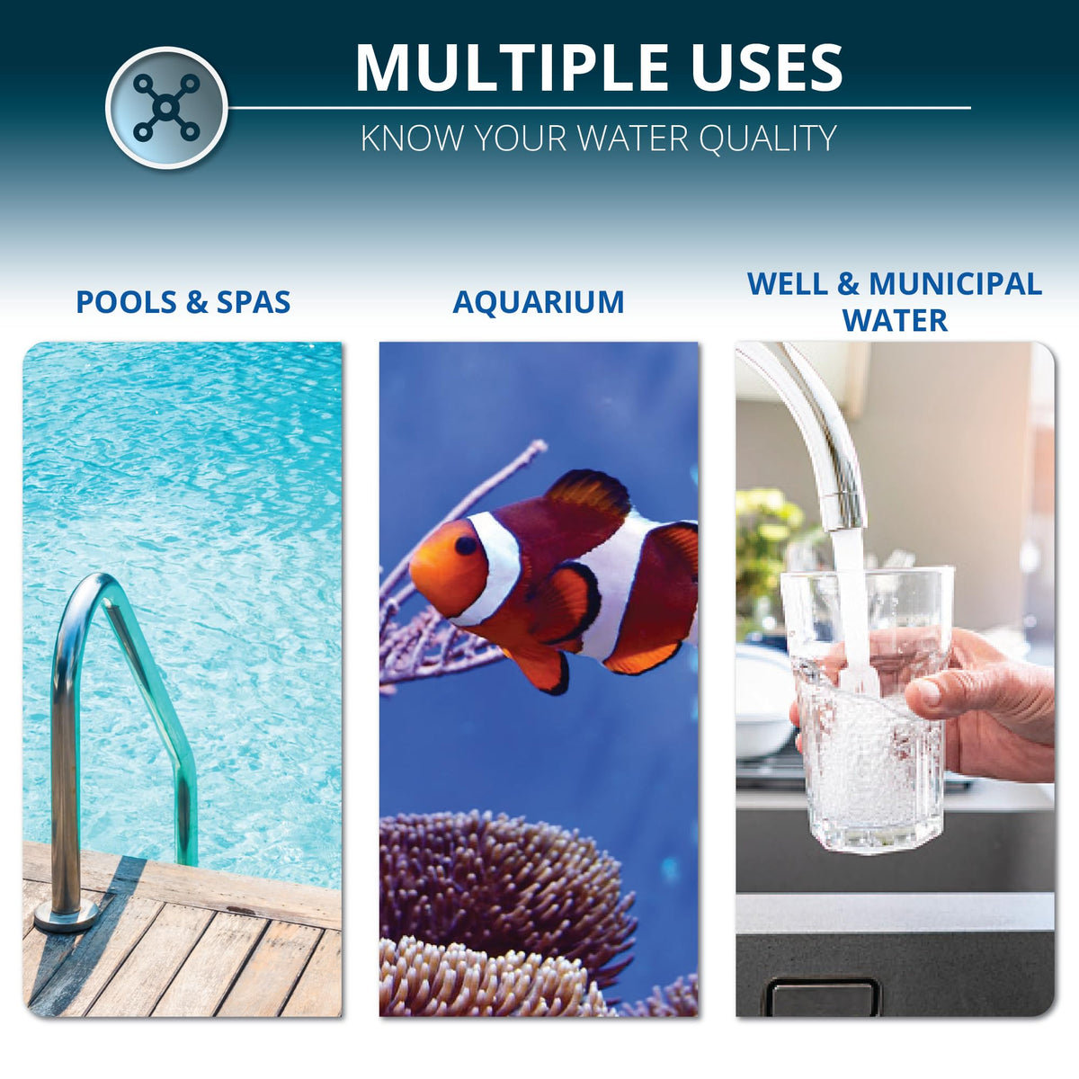 WeAQUA Water Hardness Test Kit - DoubleCheck 50 Strips - Hard Water Testing Kit – Tests Calcium & Magnesium (0–425 PPM) – for Tap, Well, Drinking, Pool, Spa & Dishwasher