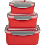 Buy now Microwave Food Storage Containers- Set of 3 Nesting Microwave Cookware Meal Prep Containers w Locking Steam Vent Lids- BPA Free, Fridge and Freezer Safe at indiglob india