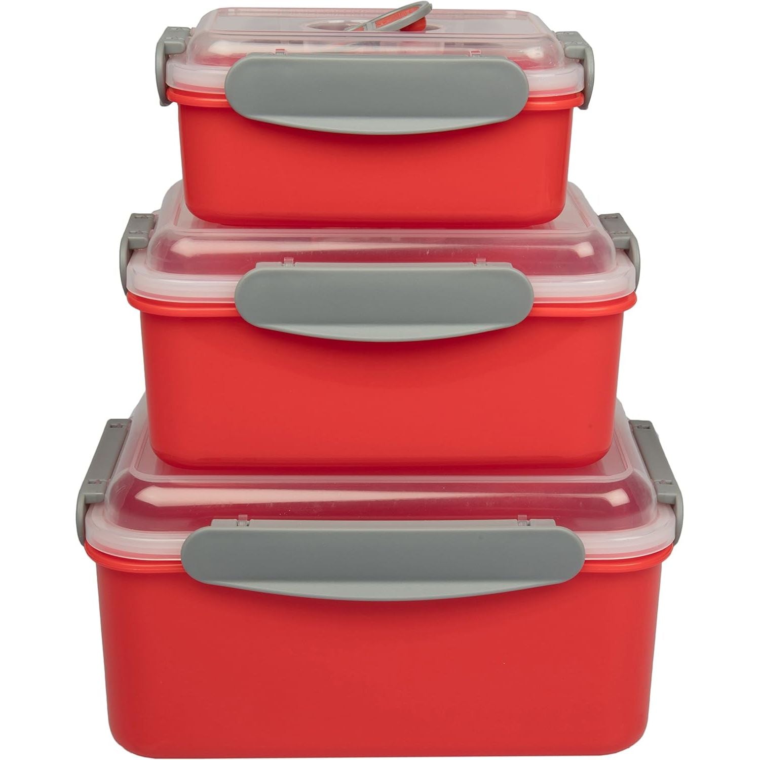 Buy now Microwave Food Storage Containers- Set of 3 Nesting Microwave Cookware Meal Prep Containers w Locking Steam Vent Lids- BPA Free, Fridge and Freezer Safe at indiglob india