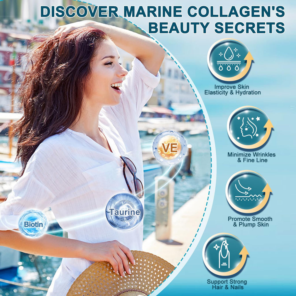 DRFOSTER Marine Collagen Peptides Powder, Multi Types I & III, 35 Servings