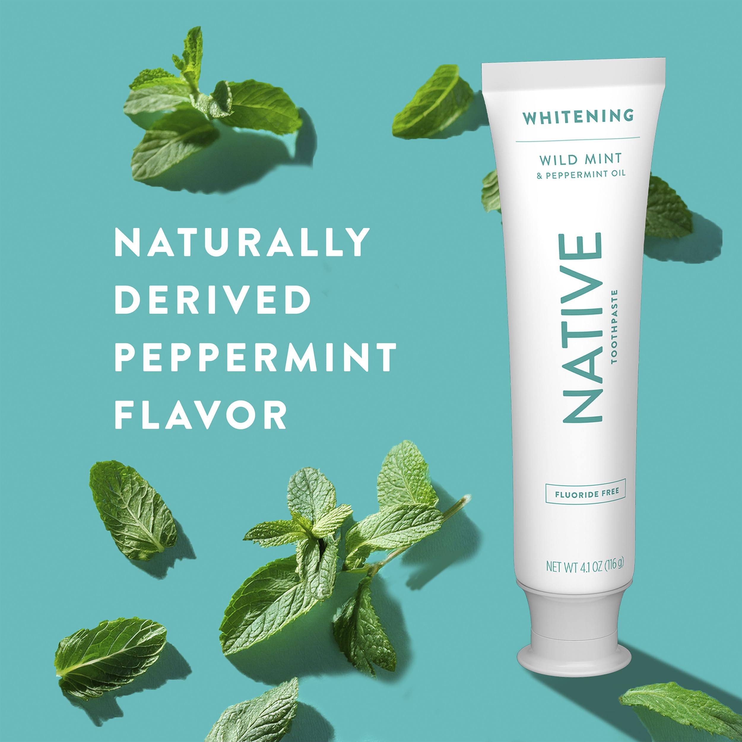 Buy now Native Fluoride Free Toothpaste, Whitening - for Adult, Kids 2+ Oral Care - Wild Mint & Peppermint Oil Flavor, 4.1oz (Pack of 3) at indiglob india