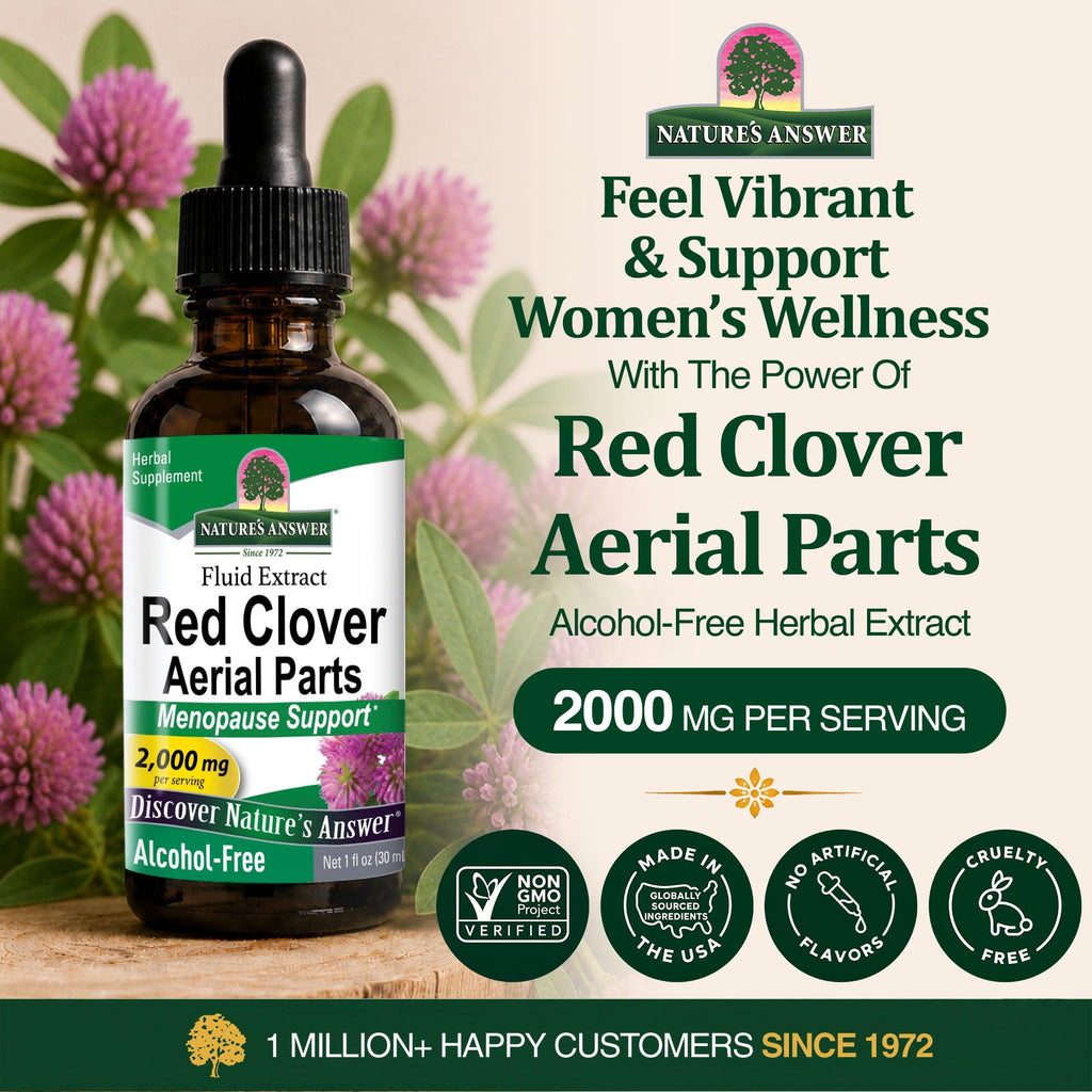 Nature's Answer Red Clover | Provides Menopause Support | Alcohol-Free, Gluten-Free, Kosher Certified & No Preservatives 1oz