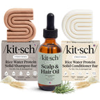 Buy now Kitsch Rice Water Shampoo and Conditioner Set + Pre-Wash Scalp Serum with Rosemary and Biotin â€“ Shampoo and Conditioner Bar for Hair Growth & Scalp Nourishment Hair Care â€“ 3pc Set at indiglob india
