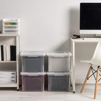 IRIS USA 4-Pack 35 Qt File Box, Letter/Legal Hanging File Storage, Clear