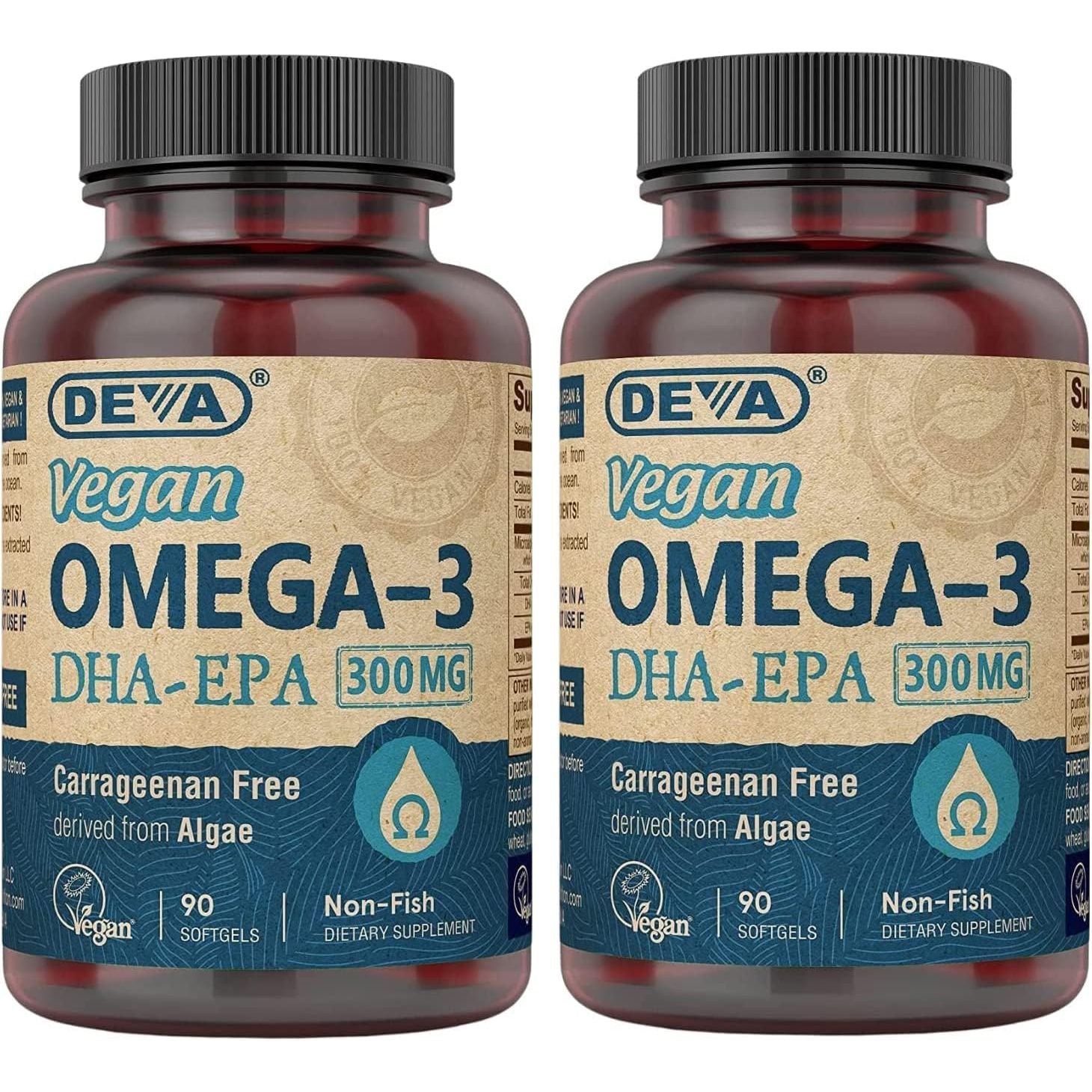 Buy now DEVA Vegan Omega-3 DHA EPA Supplement Once-Per-Day Softgel 300 MG - Carrageenan Gelatin & Gluten Free - Non-Fish Algae Oil Fatty Acids - 90 Softgels 90 Softgels (Pack of 2) at indiglob india