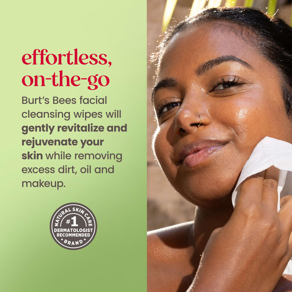 Burt's Bees Soothing Fragrance Free Facial Towelettes, 30 ct., | Plant Based Cloths, 99 Percent Natural Origin, Removes Make Up, Perfect for Sensitive Skin, All Skin Types