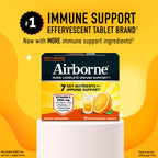 Airborne Immune Support Effervescent Tablets, Zesty Orange Flavor - 30ct with 1000mg Vitamin C + Vitamins A, D, E, Zinc, Selenium, Manganese & Herbal Blend - Sugar‑Free, Gluten‑Free