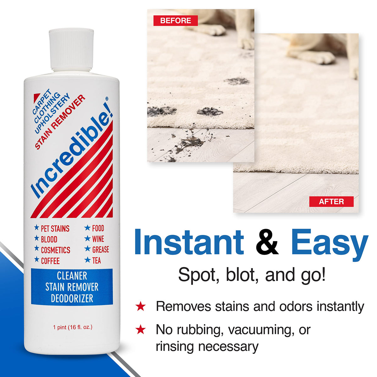 INCREDIBLE! Stain Remover | Instant Spot Remover for New & Old Stains