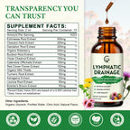 GORNVB Lymphatic Drainage Drops, Lymphatic Drainage Supplements with Echinacea, Cleavers, Dandelion, Red Clover, Horse Chestnut for Swelling Relief, Heavy Legs, Immune & Detox Support, Vegan, 2 fl oz