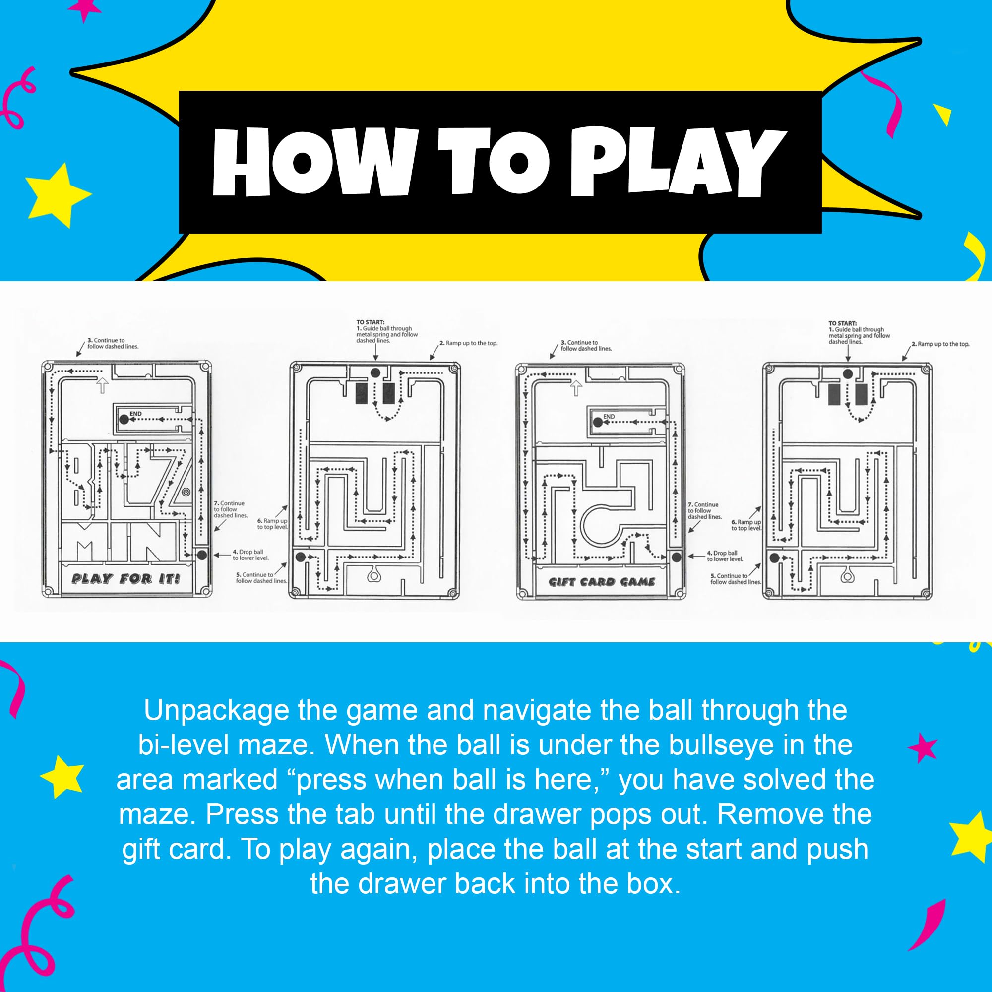 Buy now BILZ® Super Maze | Gift Card Puzzle Game for Ages 8+ | Made in USA | Easy Fun Setup | Fits Gift Cards, Cash (Folded), and Notes | Great for Graduations, Christmas, & Birthdays at indiglob india