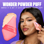 Buy now NYX PROFESSIONAL MAKEUP Wonder Setting Powder Puff Applicator, Soft, Reusable Triangle Powder Puff For Applying Loose Or Pressed Powders, Baking, and Brightening, 1 Count at indiglob india