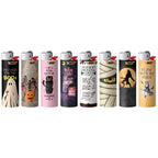 BIC Maxi Pocket Lighter, Special Edition Spooky Series, Halloween-Inspired Designs, Set of 8 Lighters