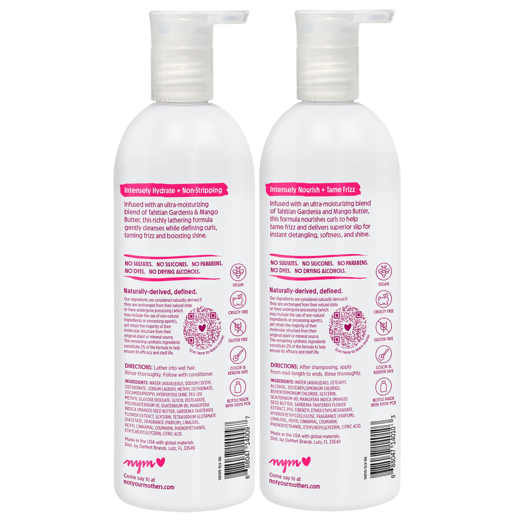 Not Your Mother's Naturals Curl Defining Shampoo and Conditioner | 15.2 fl oz Each - Tahitian Gardenia & Mango Butter - Suflate-Free Hair Products - For All Hair Types