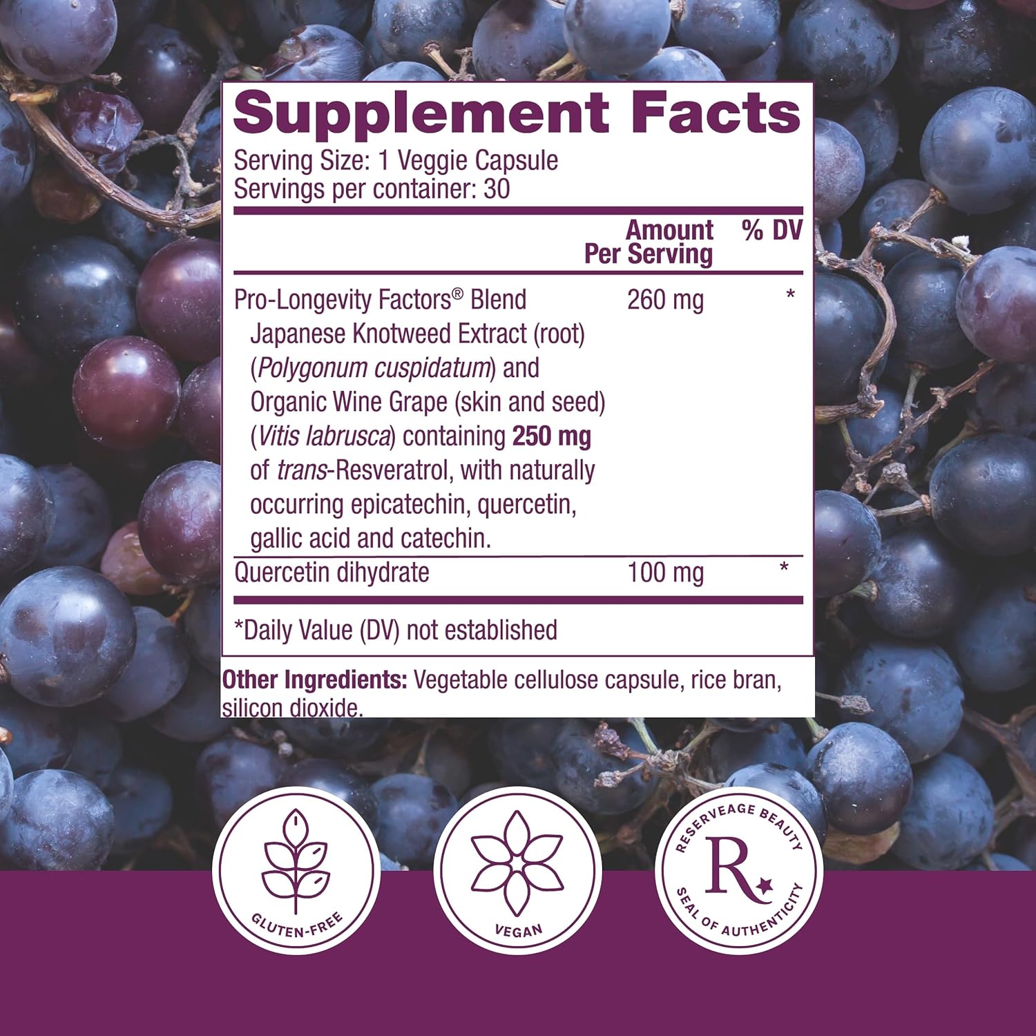 Buy now Reserveage Beauty, Resveratrol 250 mg, Antioxidant Supplement for Heart and Cellular Health, Supports Healthy Aging and Immune System, Paleo, Keto, 30 Capsules at indiglob india