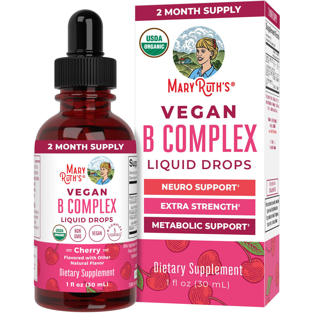 MARYRUTH'S Organic Vitamin B Complex, Biotin, Vitamin B12, Niacin, Folate | B Vitamins Complex, Biotin, Vitamin B12, Niacin, Folate