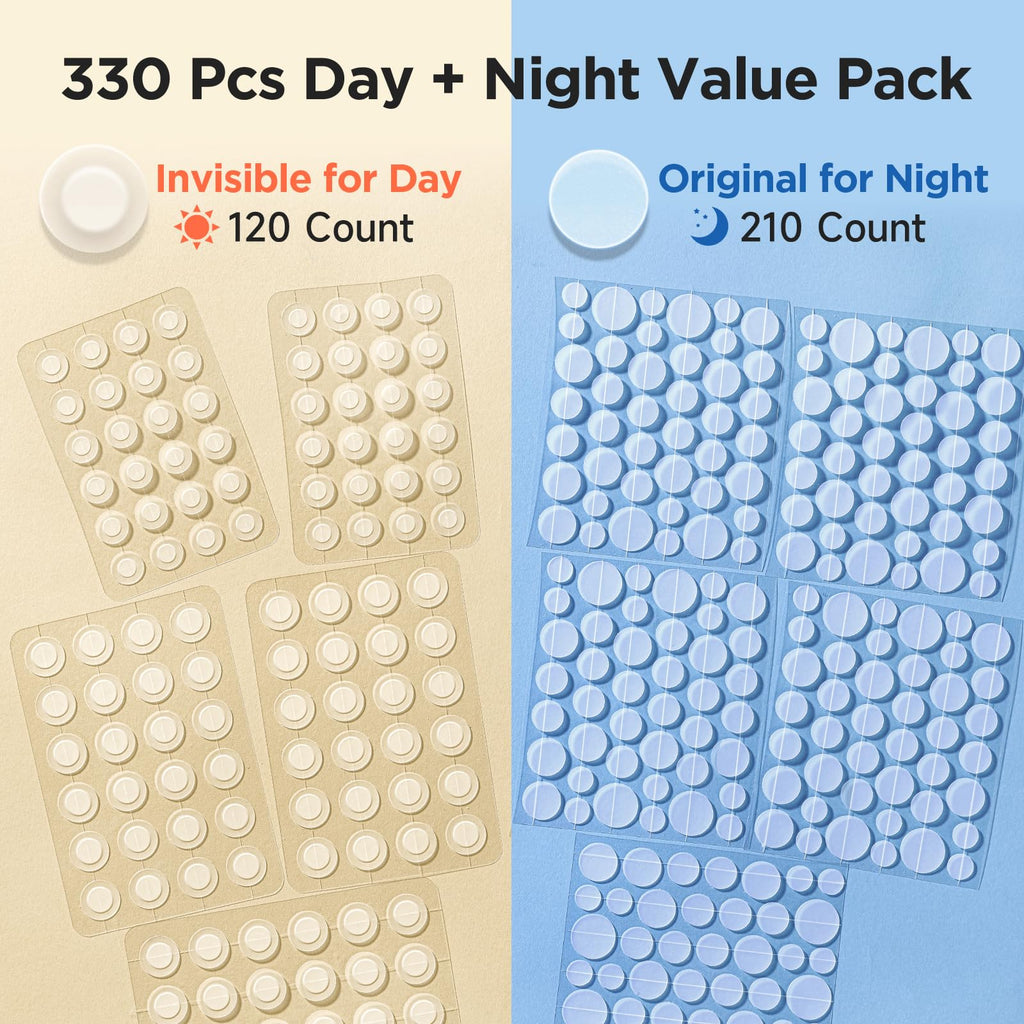 Invisible Pimple Patches for Face, Day & Night Acne Cover 330 Ct
