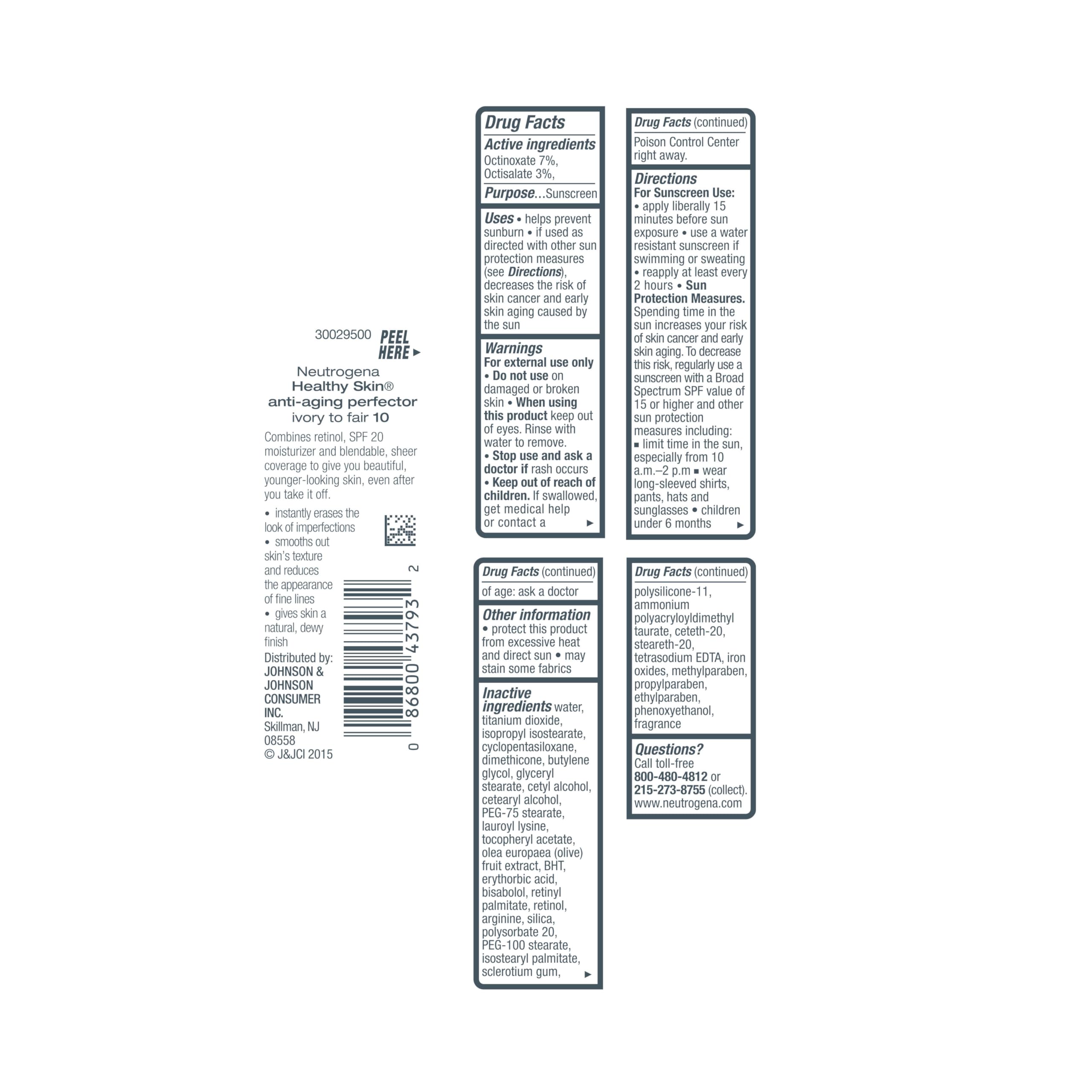 Buy now Neutrogena Healthy Skin Anti-Aging Perfector Tinted Facial Moisturizer and Retinol Treatment with Broad Spectrum SPF 20 Sunscreen with Titanium Dioxide, 10 Ivory to Fair, 1 fl. oz at indiglob india