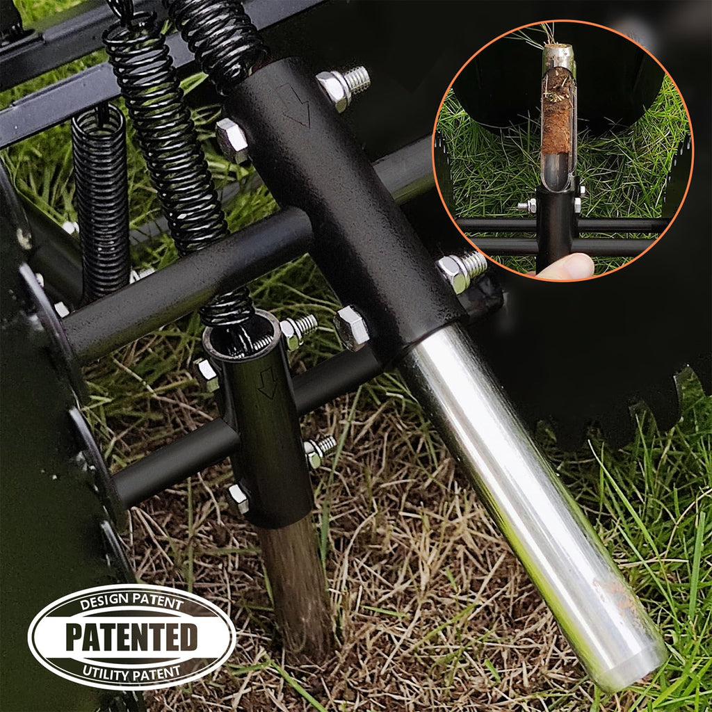 Patented Rolling Lawn Aerator Manual Coring Tool Compacted Soil Loosening