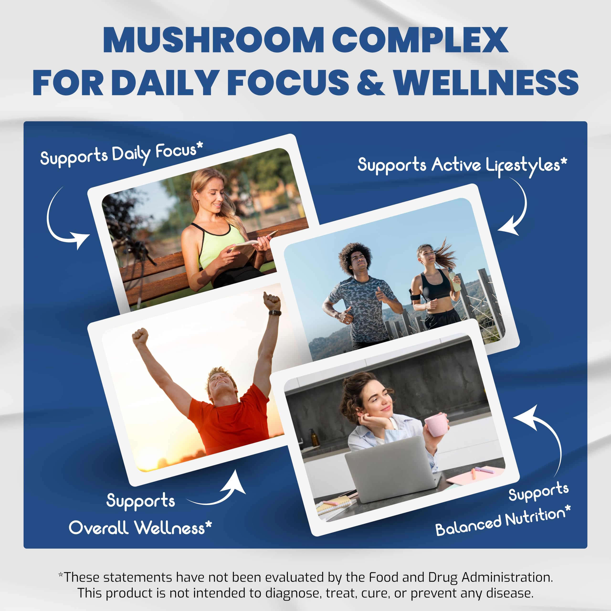 Mushroom Complex Supplement, 10-in-1 Blend with Lion's Mane, Cordyceps, Reishi, Turkey Tail, Chaga, Maitake & Shiitake, Cognitive & Immune Wellness Support*, 150 Capsules, Non-GMO