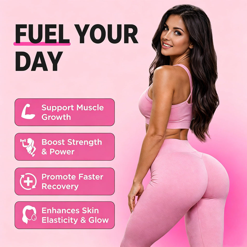 Creatine for Women – Micronized Creatine Monohydrate Powder with Collagen, BCAA, Myo-Inositol & Vitamin D3 – Muscle Growth, Strength & Energy Support – Pre & Post Workout – Peach Flavor, 30 Servings