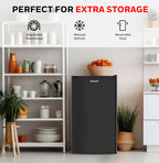 Buy now Honeywell Compact Upright Freezer, 3 Cubic Feet, Single Door Upright Freezer with Reversible Door, for Home, Dorms, Apartment, Office- Black at indiglob india