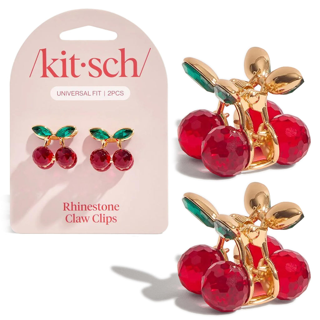 Buy now Kitsch Cherry Small Hair Clips for Women â€“ Rhinestones Small Claw Clips | Electroplated Metal Springs and Anti-Rust Finish | Strong Hold for Updo and Cute Half Up Styles | Ideal Gifts for Women - 2pcs at indiglob india