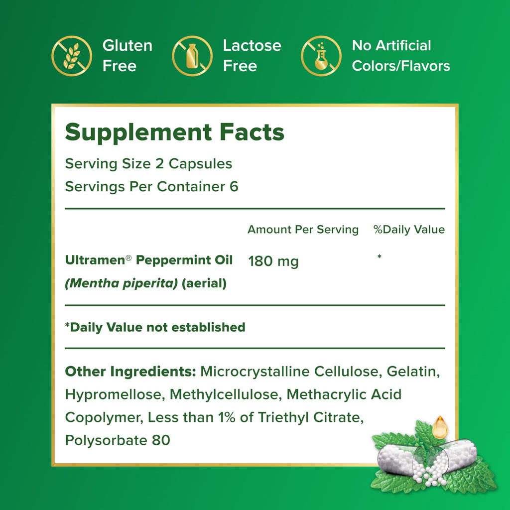 IBgard Peppermint Oil Capsules, 12 Capsules | Gut Health Supplement, Peppermint Oil for Abdominal Comfort