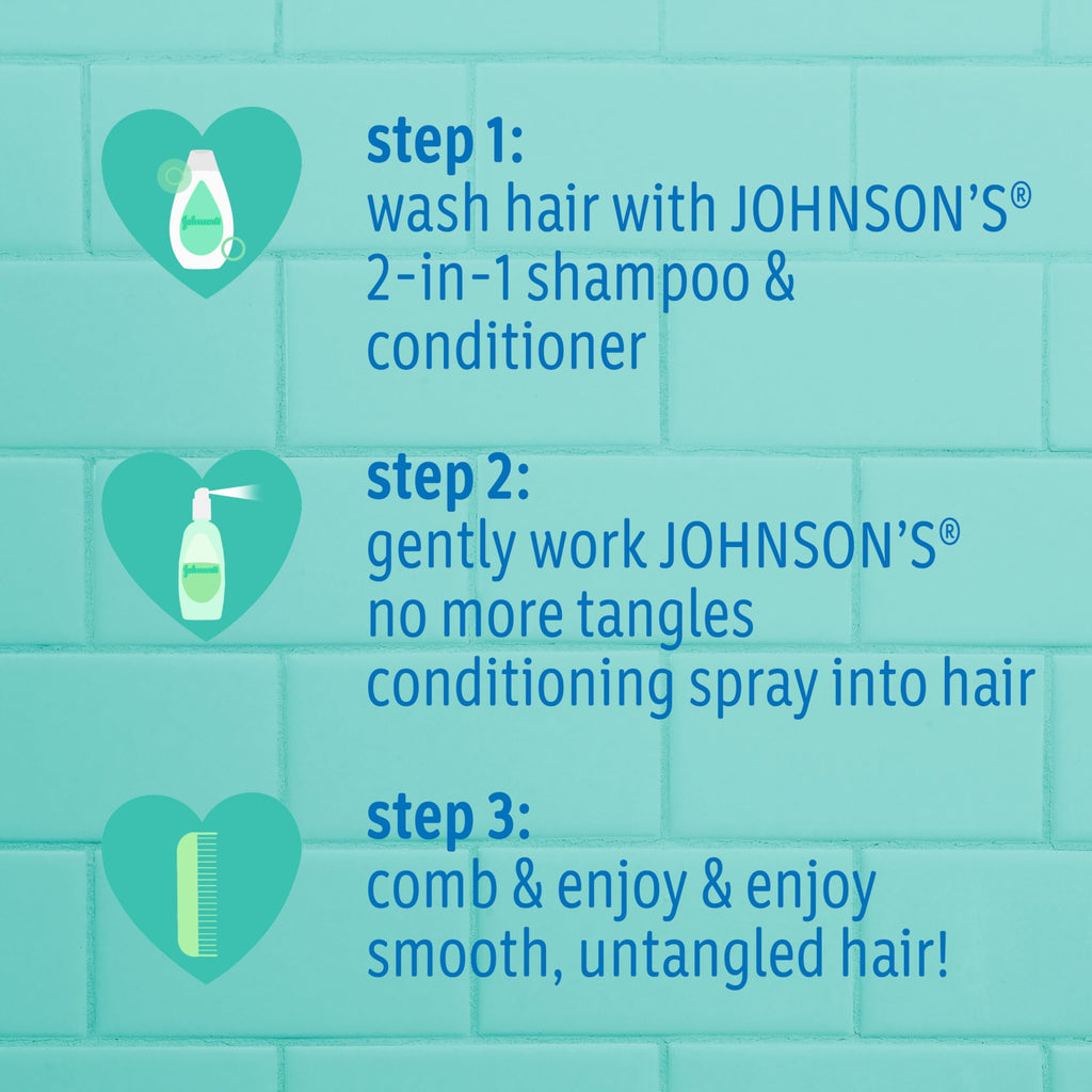 Buy now Johnson's No More Tangles Toddler & Kids Detangling Spray to Unlock Knots in Hair, Hypoallergenic & Paraben-Free, No More Tears Tear-Free Formula For Wet or Dry Hair, 10 fl. oz at indiglob india