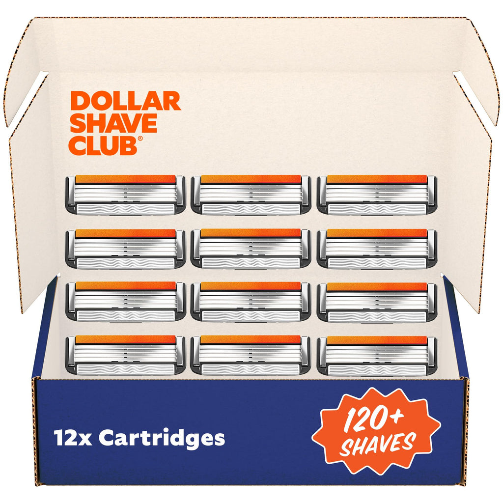 Dollar Shave Club | 4 Blade Razor Refills (8 Pack) | Swift Rinse Blades for Longer and Thicker Hair