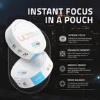 Ultra Focus Pouches (Variety Pack, 3 Cans) Nicotine and Caffeine Free | Nootropic, Enfinity Paraxanthine, Vitamin B6 + B12, L-Theanine, Alpha-GPC, Ginseng, Plant-Based Energy Pouches