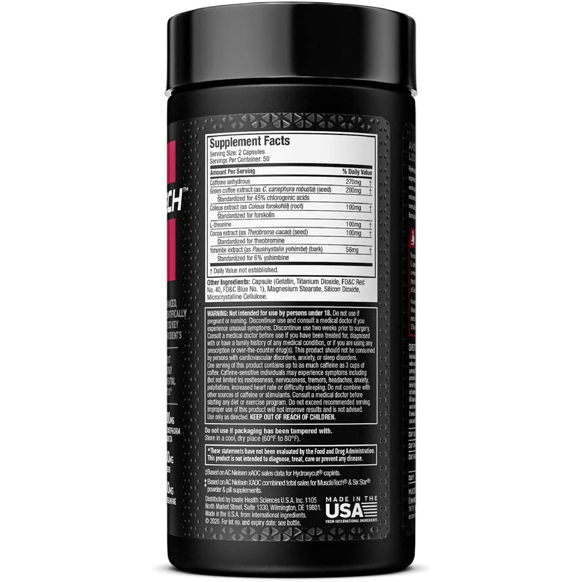 Hydroxycut Hardcore Elite, Rapid Release Capsules, 100 Count | Energy and Metabolism Support Supplement for Men and Women, 270 mg Caffeine Anhydrous and 200 mg Green Coffee Extract
