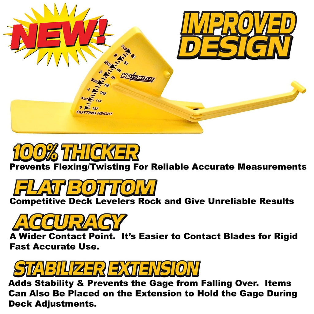 HD Switch Deck Leveler Gage w/NO-Flex Rigid Arm & Anti-TIP Extended Base