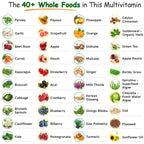 Wholesome Wellness Whole Food Multivitamin for Men - Natural Multi Vitamins, Minerals, Organic Extracts - Vegan Vegetarian - 120 Tablets