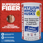 Yerba Prima Psyllium Whole Husks, Colon Cleanser 12 oz (Pack of 2) - All Natural Dietary Fiber, Pure Premium Psyllium, Lab-Tested Non-GMO, Gluten-Free Fiber